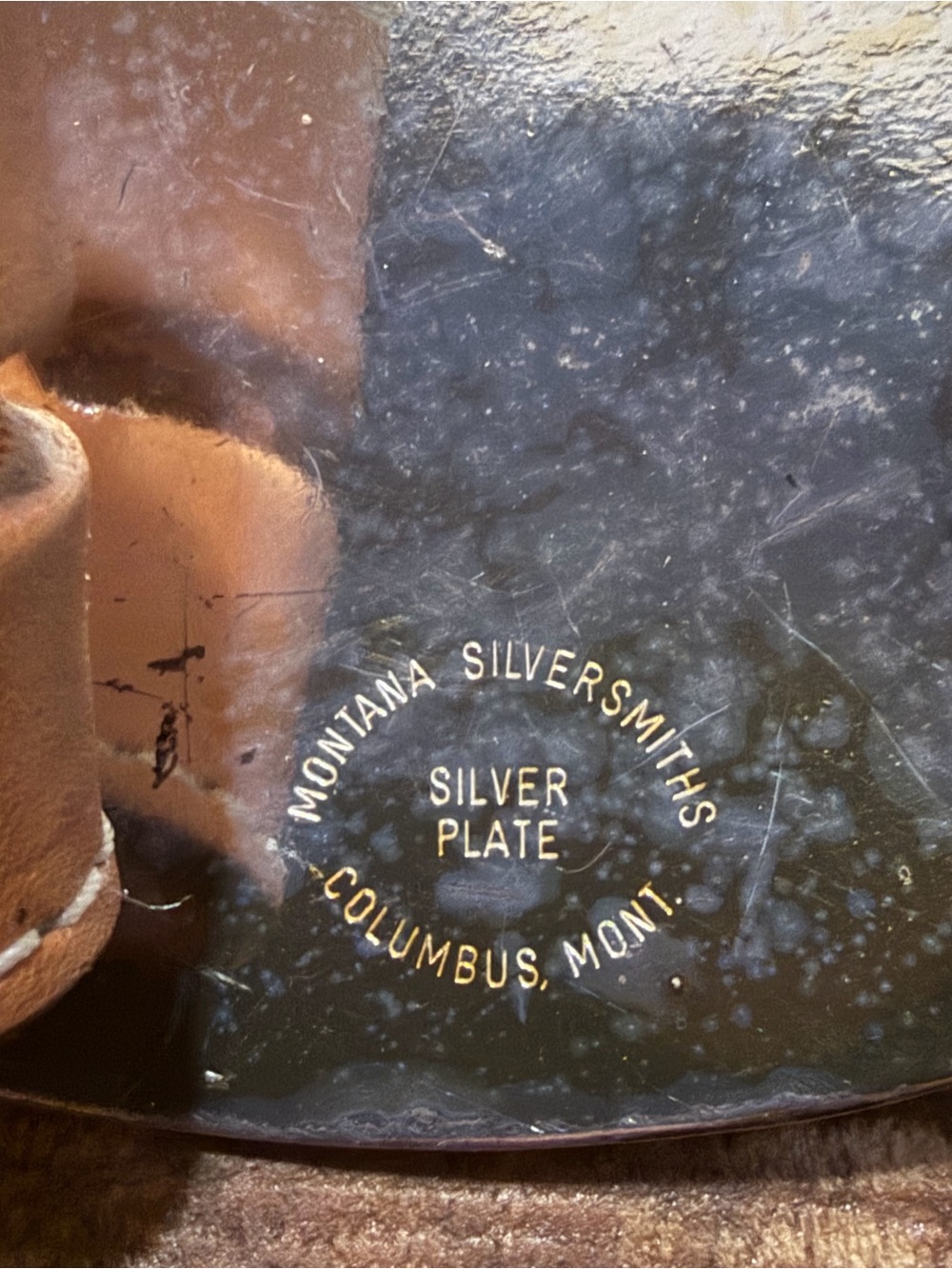 Vintage Montana Silversmiths Silver Plate Buckle Tooled Leather Belt 36” Western - Picture 5 of 16